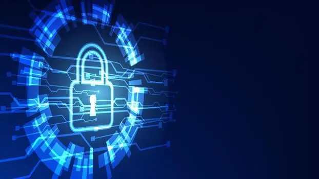 digital-padlock-with-hud-virtual-screen-on-blue-background-cyber-security-technology-and-privacy-data-network-protection-concept-vector Cadenas numérique – protection des données et du réseau